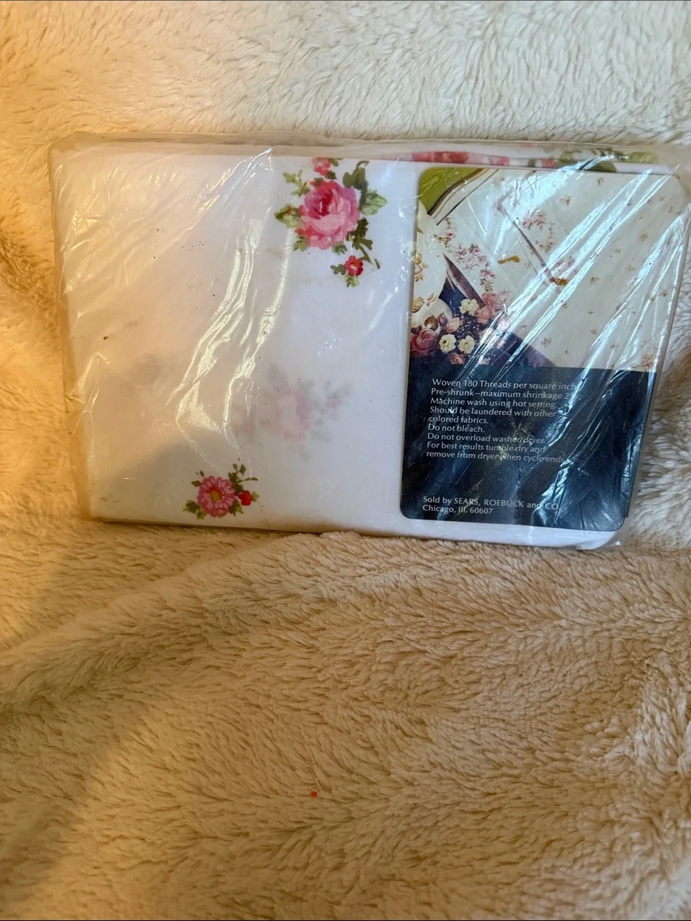 Vintage Sears Best French Bouquet Floral Percale Standard Pillowcases Set of‎ 2